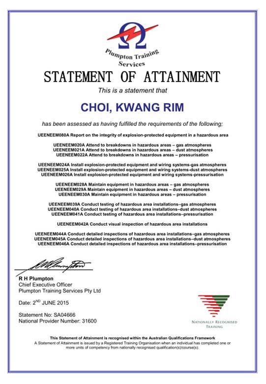 EEHA Certificate 2