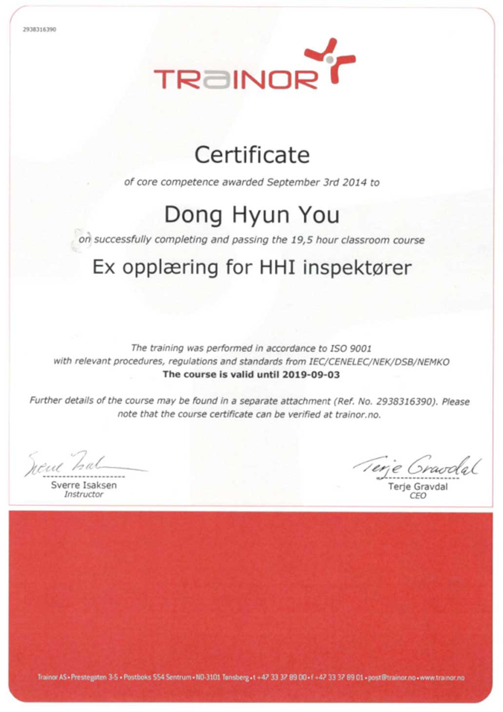 EEHA Certificate 6