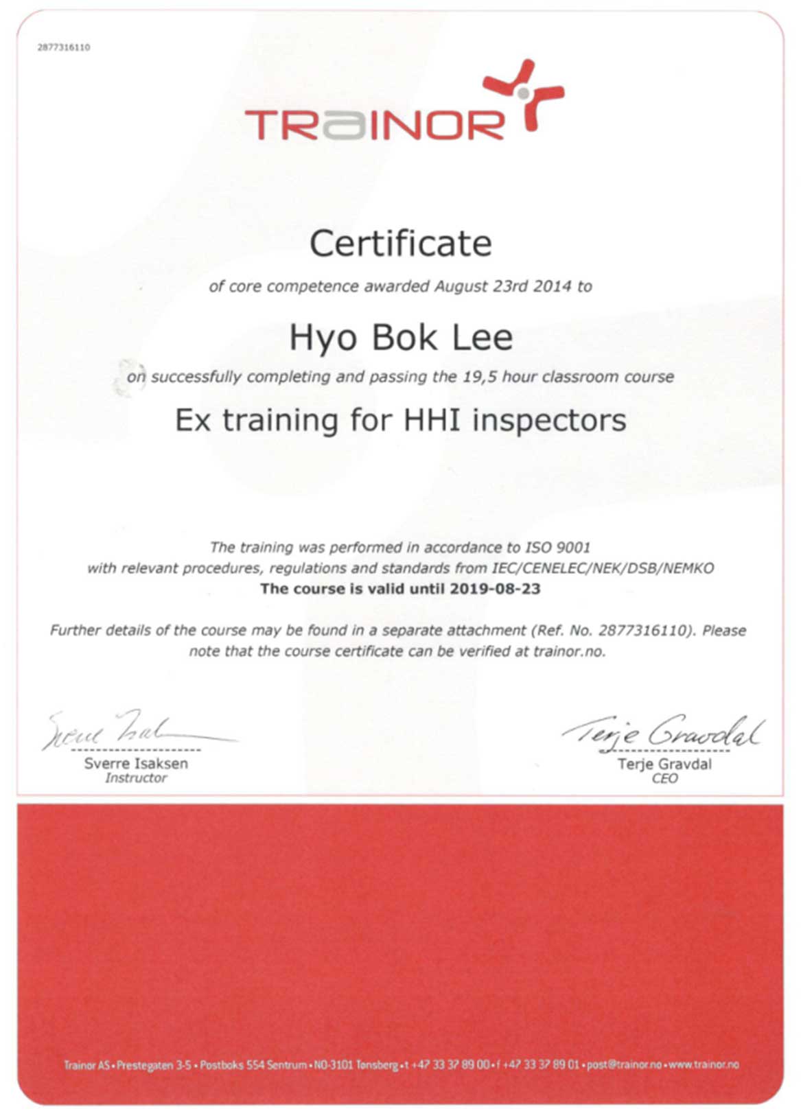 EEHA Certificate 7
