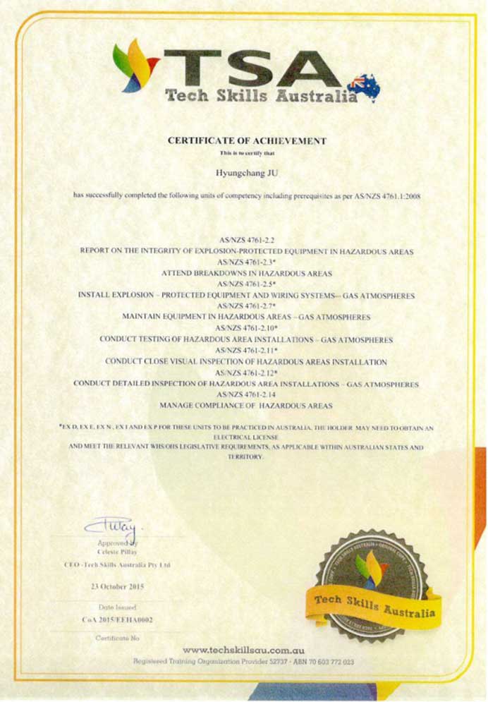 EEHA Certificate 8