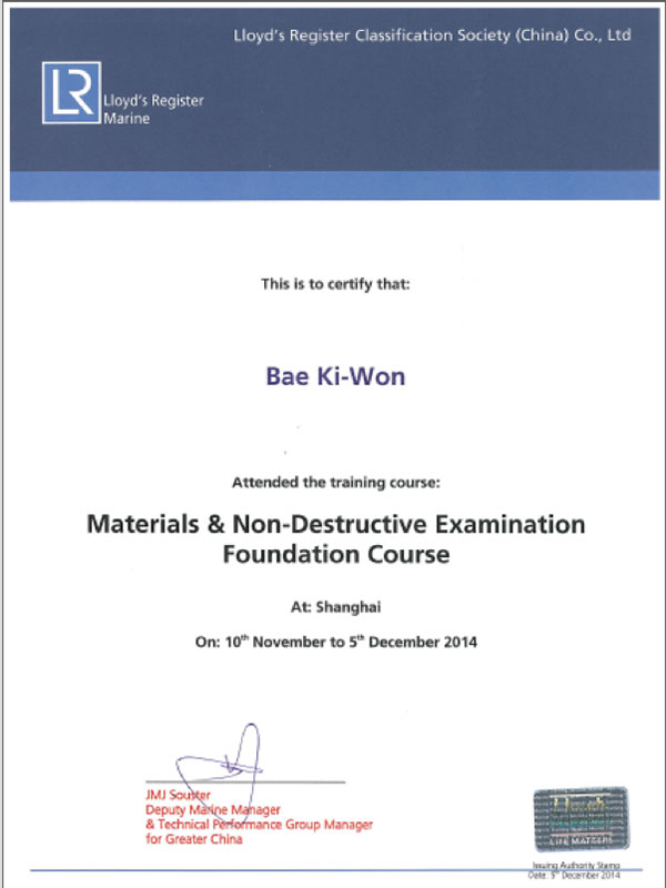 Inspector Certificate 6