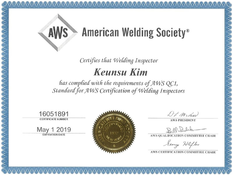Inspector Certificate 7